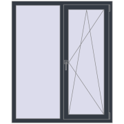 REHAU OPTIMUM EURO-DESIGN 70 1200x1450 mm ANTHRACITE_GREY_STRUKTURAL two-sided