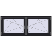 REHAU ENERGY-SAVING SYNEGO MD 1680x665 mm BLACK_ULTI-MATT dwustronny