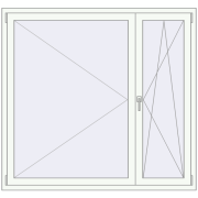 REHAU ENERGY-SAVING SYNEGO MD 1600x1500 mm RAL 9016 Traffic white two-sided