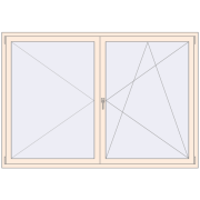 REHAU OPTIMUM EURO-DESIGN 70 2100x1450 mm CREAME_WHITE_50L-2 two-sided