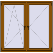 REHAU OPTIMUM EURO-DESIGN 70 1470x1430 mm GOLDEN OAK two-sided