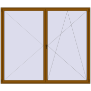 REHAU ENERGY-SAVING SYNEGO MD 2700x2300 mm GOLDEN OAK two-sided