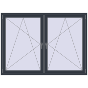 Okna skrzydłowe 1830x1295 mm REHAU ENERGY-SAVING SYNEGO MD ANTHRACITE_GREY_STRUKTURAL dwustronny