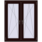 Okna skrzydłowe 1020x1265 mm REHAU ENERGY-SAVING SYNEGO MD CHOCOLATE_BROWN dwustronny