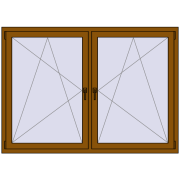 REHAU OPTIMUM EURO-DESIGN 70 1750x1250 mm GOLDEN OAK two-sided