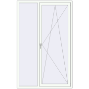 REHAU OPTIMUM EURO-DESIGN 70 1320x2080 mm RAL 9016 Traffic white two-sided
