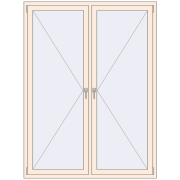 REHAU OPTIMUM EURO-DESIGN 70 1500x2000 mm CREAME_WHITE_50L-2 two-sided