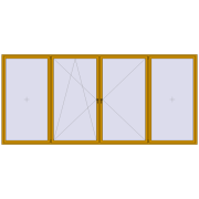 Okna skrzydłowe 5000x2300 mm ALU STANDARD 72 RAL 1005 Honey yellow dwustronny