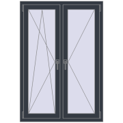 REHAU OPTIMUM EURO-DESIGN 70 1000x1450 mm ANTHRACITE_GREY_STRUKTURAL dwustronny