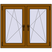 Okna skrzydłowe 1095x905 mm REHAU ENERGY-SAVING SYNEGO MD GOLDEN OAK dwustronny