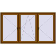 REHAU OPTIMUM EURO-DESIGN 70 2400x1350 mm GOLDEN OAK two-sided