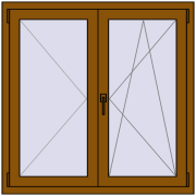 REHAU OPTIMUM EURO-DESIGN 70 1100x1100 mm GOLDEN OAK two-sided