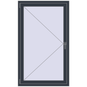 REHAU OPTIMUM EURO-DESIGN 70 900x1500 mm ANTHRACITE_GREY_STRUKTURAL two-sided