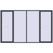 Okna skrzydłowe 3500x2200 mm REHAU OPTIMUM EURO-DESIGN 70 ANTHRACITE_GREY_STRUKTURAL dwustronny