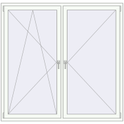 REHAU ENERGY-SAVING SYNEGO MD 1750x1700 mm RAL 9016 Traffic white two-sided