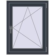 REHAU ENERGY-SAVING SYNEGO MD 700x900 mm ANTHRACITE_GREY_STRUKTURAL two-sided