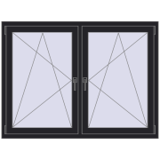 REHAU ENERGY-SAVING SYNEGO MD 1485x1085 mm BLACK_ULTI-MATT dwustronny