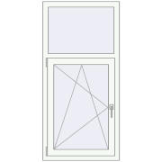 Tilt-and-Turn 700x1450 mm EPSILON OPTIMA RAL 9016 Traffic white two-sided