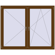 Okna skrzydłowe 1750x1420 mm REHAU OPTIMUM EURO-DESIGN 70 WALNUT dwustronny