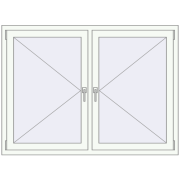 REHAU OPTIMUM EURO-DESIGN 70 1500x1100 mm RAL 9016 Traffic white two-sided