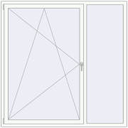 REHAU OPTIMUM EURO-DESIGN 70 1800x1800 mm RAL 9016 Traffic white two-sided