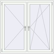 REHAU BRILLANT DESIGN 1440x1410 mm RAL 9016 Traffic white two-sided