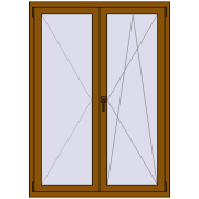 REHAU OPTIMUM EURO-DESIGN 70 1200x1600 mm GOLDEN OAK two-sided