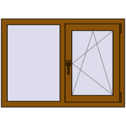 REHAU OPTIMUM EURO-DESIGN 70 1050x750 mm GOLDEN OAK two-sided