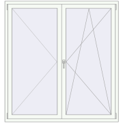 REHAU ENERGY-SAVING SYNEGO MD 1600x1700 mm RAL 9016 Traffic white two-sided
