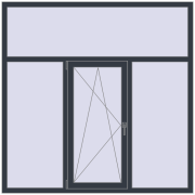 REHAU OPTIMUM EURO-DESIGN 70 1800x1800 mm ANTHRACITE_GREY_STRUKTURAL two-sided