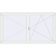 REHAU ENERGY-SAVING SYNEGO MD 2340x1320 mm RAL 9016 Traffic white two-sided