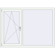 Tilt-and-Turn 1650x1200 mm REHAU OPTIMUM EURO-DESIGN 70 RAL 9016 Traffic white two-sided