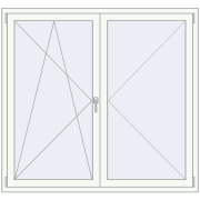 REHAU OPTIMUM EURO-DESIGN 70 1580x1480 mm RAL 9016 Traffic white two-sided