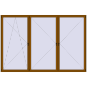 REHAU ENERGY-SAVING SYNEGO MD 3600x2400 mm GOLDEN OAK dwustronny