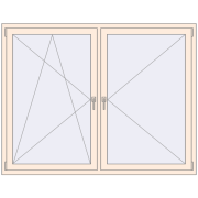 REHAU OPTIMUM EURO-DESIGN 70 1800x1400 mm CREAME_WHITE_50L-2 two-sided