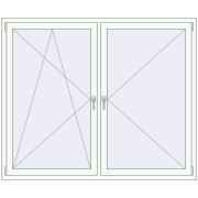 REHAU OPTIMUM EURO-DESIGN 70 1800x1500 mm RAL 9016 Traffic white two-sided