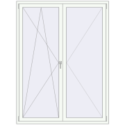 Tilt-and-Turn 1500x2000 mm REHAU ARTEVO RAL 9016 Traffic white two-sided