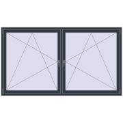 REHAU OPTIMUM EURO-DESIGN 70 2300x1300 mm ANTHRACITE_GREY_STRUKTURAL two-sided