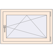 REHAU OPTIMUM EURO-DESIGN 70 900x560 mm CREAME_WHITE_50L-2 two-sided