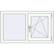 REHAU OPTIMUM EURO-DESIGN 70 1000x600 mm RAL 9016 Traffic white two-sided
