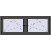 Okna skrzydłowe 1830x665 mm REHAU ENERGY-SAVING SYNEGO MD BASALT_GREY dwustronny