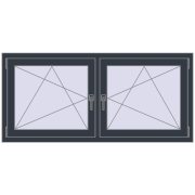 REHAU ENERGY-SAVING SYNEGO MD 1500x700 mm ANTHRACITE_GREY_STRUKTURAL two-sided