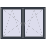 Okna skrzydłowe 1830x1265 mm REHAU ENERGY-SAVING SYNEGO MD ANTHRACITE_GREY_STRUKTURAL dwustronny