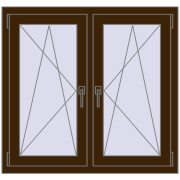 Okna skrzydłowe 1020x950 mm REHAU ENERGY-SAVING SYNEGO MD DARK_OAK dwustronny