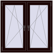 REHAU OPTIMUM EURO-DESIGN 70 1150x1150 mm CHOCOLATE_BROWN two-sided