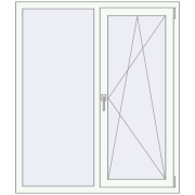 REHAU ENERGY-SAVING SYNEGO MD 1200x1400 mm RAL 9016 Traffic white two-sided