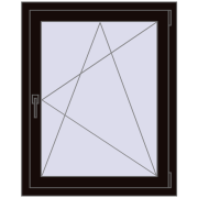 REHAU OPTIMUM EURO-DESIGN 70 800x1000 mm BLACK_BROWN two-sided