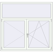 Tilt-and-Turn 1600x1500 mm EPSILON OPTIMA RAL 9016 Traffic white two-sided