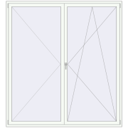 REHAU ENERGY-SAVING SYNEGO MD 2120x2300 mm RAL 9016 Traffic white two-sided