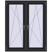 Okna skrzydłowe 1095x1280 mm REHAU ENERGY-SAVING SYNEGO MD BLACK_ULTI-MATT dwustronny